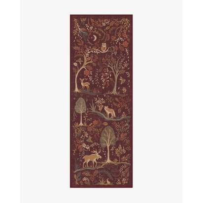 Wilder Burgundy Multicolour Flatwoven Rug - 75 x 215 cm - Rug + Cushioned Pad System