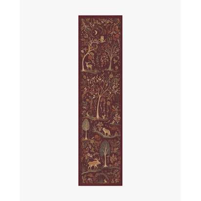 Wilder Burgundy Multicolour Flatwoven Rug - 75 x 305 cm - Rug + Cushioned Pad System