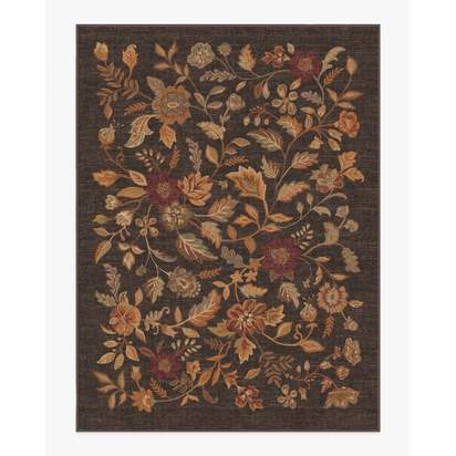 Anonna Dark Wood Flatwoven Rug - 275 x 365 cm - Rug + Cushioned Pad System