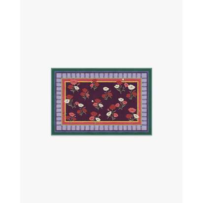 Ambroeus Royal Plum Flatwoven Rug by Iris Apfel - 60 x 90 cm - Rug + Cushioned Pad System