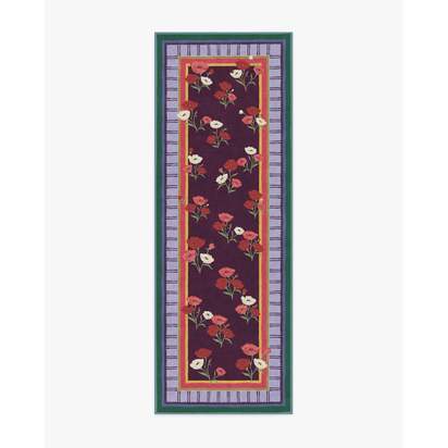 Ambroeus Royal Plum Flatwoven Rug by Iris Apfel - 75 x 215 cm - Rug + Cushioned Pad System
