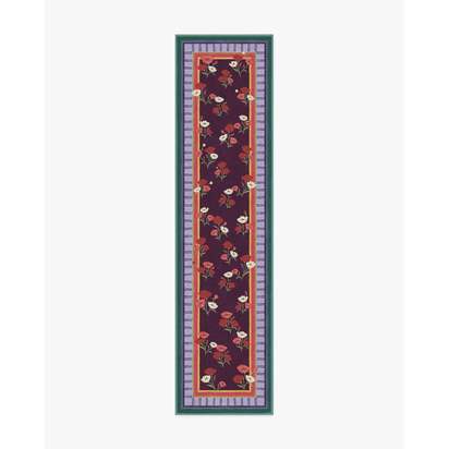 Ambroeus Royal Plum Flatwoven Rug by Iris Apfel - 75 x 305 cm - Rug + Cushioned Pad System
