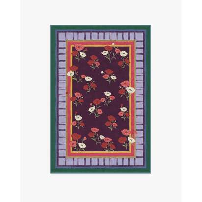 Ambroeus Royal Plum Flatwoven Rug by Iris Apfel - 120 x 185 cm - Rug + Cushioned Pad System