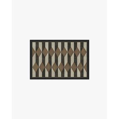 Oak Black & Camel Flatwoven Rug by Martyn Lawrence Bullard - 60 x 90 cm - Rug + Cushioned Pad System