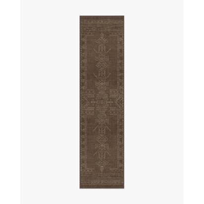 Amira Brown Flatwoven Rug by Martyn Lawrence Bullard - 75 x 305 cm - Rug + Cushioned Pad System