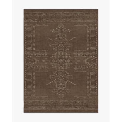 Amira Brown Flatwoven Rug by Martyn Lawrence Bullard - 150 x 215 cm - Rug + Cushioned Pad System