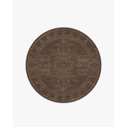 Amira Brown Flatwoven Rug by Martyn Lawrence Bullard - 185 Round cm - Rug + Cushioned Pad System