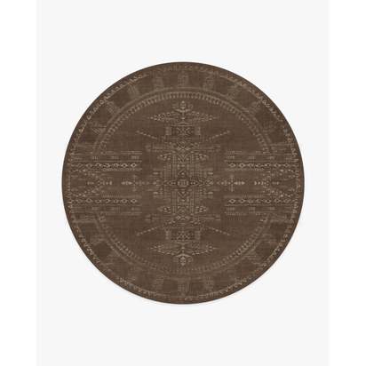 Amira Brown Flatwoven Rug by Martyn Lawrence Bullard - 245 Round cm - Rug + Cushioned Pad System