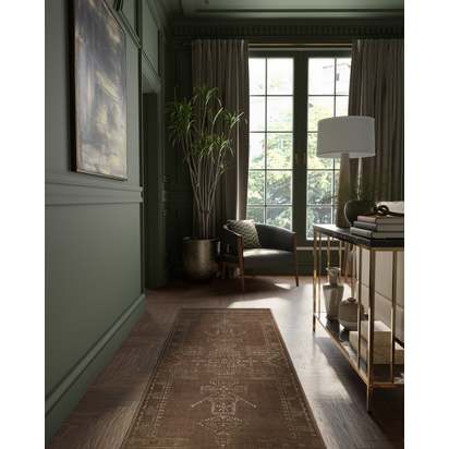 Amira Brown Flatwoven Rug by Martyn Lawrence Bullard - 245 Round cm - Rug + Cushioned Pad System