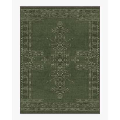 Amira Green Flatwoven Rug by Martyn Lawrence Bullard - 275 x 365 cm - Rug + Cushioned Pad System