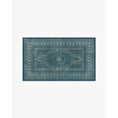 Nomad Blue Flatwoven Rug by Martyn Lawrence Bullard - 90 x 150 cm - Rug + Cushioned Pad System