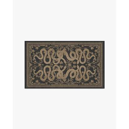 Sumaya Soft Black Flatwoven Rug by Martyn Lawrence Bullard - 90 x 150 cm - Rug + Cushioned Pad System