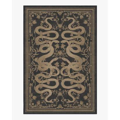 Sumaya Soft Black Flatwoven Rug by Martyn Lawrence Bullard - 185 x 275 cm - Rug + Cushioned Pad System