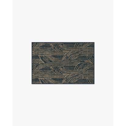 Beni Blue Flatwoven Rug by Martyn Lawrence Bullard - 60 x 90 cm - Rug + Cushioned Pad System