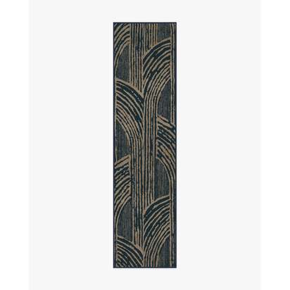 Beni Blue Flatwoven Rug by Martyn Lawrence Bullard - 75 x 305 cm - Rug + Cushioned Pad System