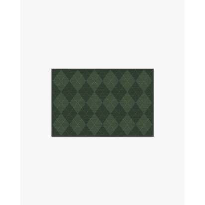 Oliver Argyle Forest Green Flatwoven Rug - 60 x 90 cm - Rug + Cushioned Pad System