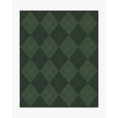 Oliver Argyle Forest Green Flatwoven Rug - 245 x 305 cm - Rug + Cushioned Pad System