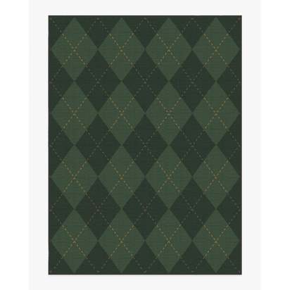 Oliver Argyle Forest Green Flatwoven Rug - 275 x 365 cm - Rug + Cushioned Pad System