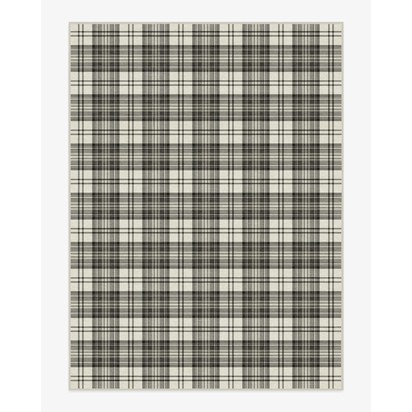 Dress Stewart Tartan Black & Ivory Flatwoven Rug - 275 x 365 cm - Rug + Cushioned Pad System