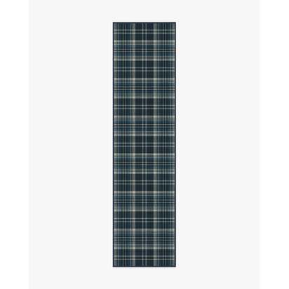 Dress Stewart Tartan Navy Flatwoven Rug - 75 x 305 cm - Rug + Cushioned Pad System