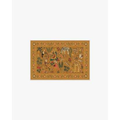 Jingle Jungle Ochre Flatwoven Rug by Iris Apfel - 60 x 90 cm - Rug + Cushioned Pad System