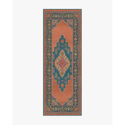 Sunset Bazaar Tropic Coral Flatwoven Rug by Matthew Williamson - 75 x 215 cm - Rug + Cushioned Pad System