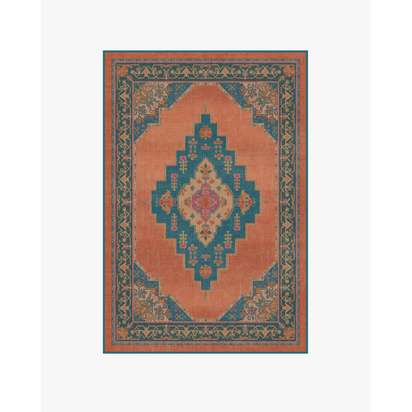 Sunset Bazaar Tropic Coral Flatwoven Rug by Matthew Williamson - 120 x 185 cm - Rug + Cushioned Pad System