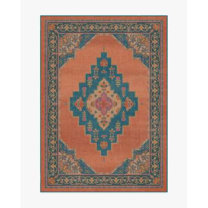 Sunset Bazaar Tropic Coral Flatwoven Rug by Matthew Williamson - 150 x 215 cm - Rug + Cushioned Pad System