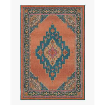 Sunset Bazaar Tropic Coral Flatwoven Rug by Matthew Williamson - 185 x 275 cm - Rug + Cushioned Pad System