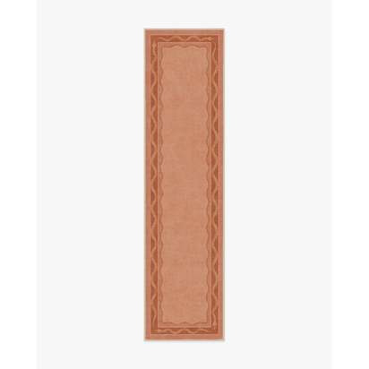 Serpent Border Coral Flatwoven Rug by Matthew Williamson - 75 x 305 cm - Rug + Cushioned Pad System