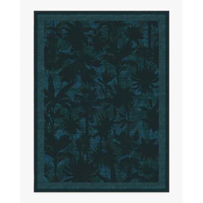 Twilight Forest Midnight Flatwoven Rug by Matthew Williamson - 275 x 365 cm - Rug + Cushioned Pad System