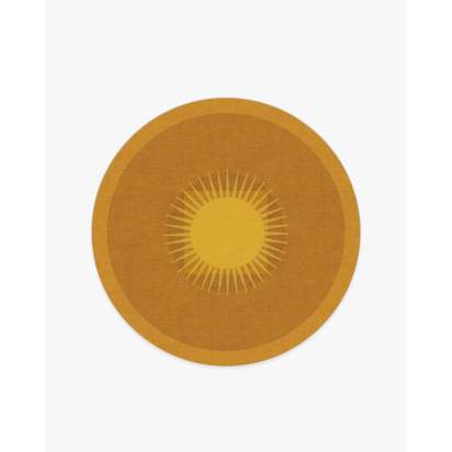 Helios Gold Flatwoven Rug by Matthew Williamson - 185 Round cm - Rug + Cushioned Pad System