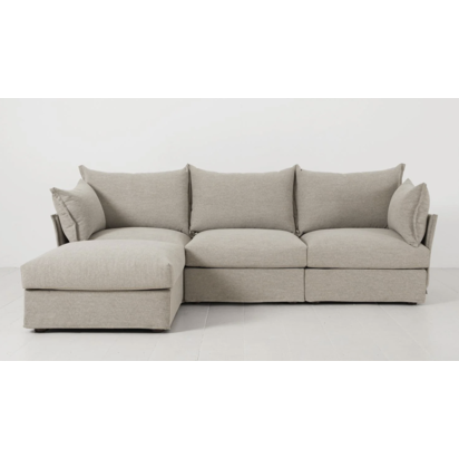 3 Seater Left Chaise Sofa | Pumice