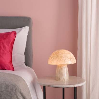 Addie Mushroom White Glass Table Lamp