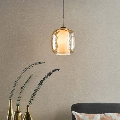 Majella Brass & Champagne Glass Pendant Ceiling Light