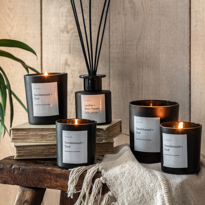 Aroma Votive Sandalwood & Oud 80x80x90mm MEDIUM