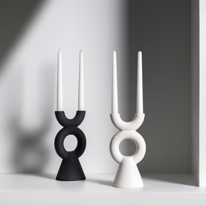 Kedros Candlestick White 115x100x230mm