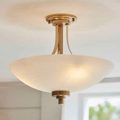 Zurich 3 Ceiling Light Brushed Aged Brass