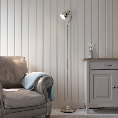 Classic Flexi Floor Lamp Bright Nickel