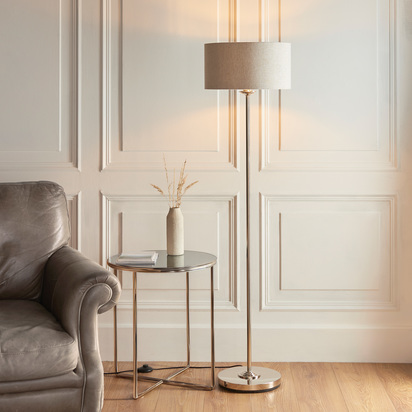Highclere Floor Lamp Brushed Chrome