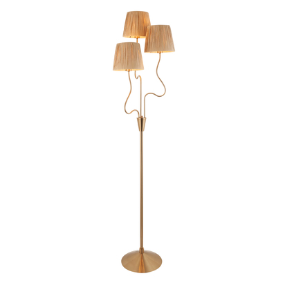 Chertsey 3 Floor Lamp Brushed Aged Brass