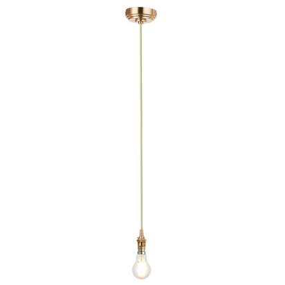 Ledbury 1 Pendant Brushed Aged Brass Green Flex