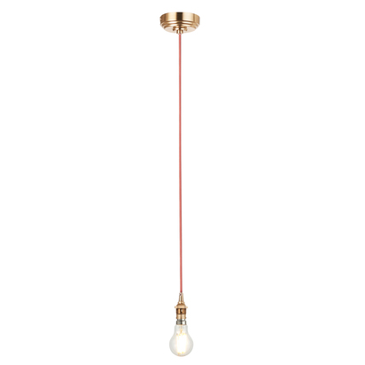 Ledbury 1 Pendant Brushed Aged Brass Red Flex