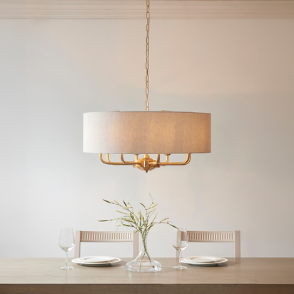 Bourton 8 Pendant Light Vintage Brass