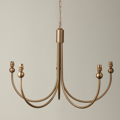 Stow 5 Pendant Light Fitting Curved Brass