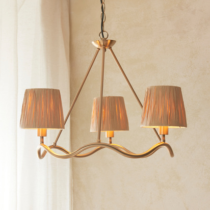 Chertsey 3 Pendant Light Brushed Aged Brass