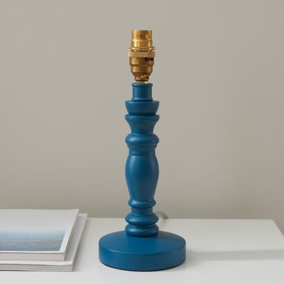 Bibury Table Lamp Base Satin Marlin Blue Paint