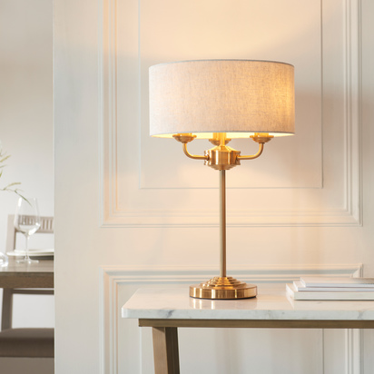 Bourton 3 Table Lamp Vintage Brass