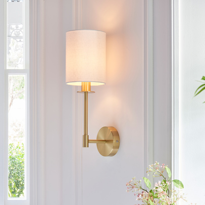 Brookbrook 1 Wall Light Satin Brass