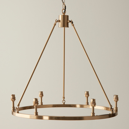 Brookfield 6 Pendant Light Fitting Aged Brass